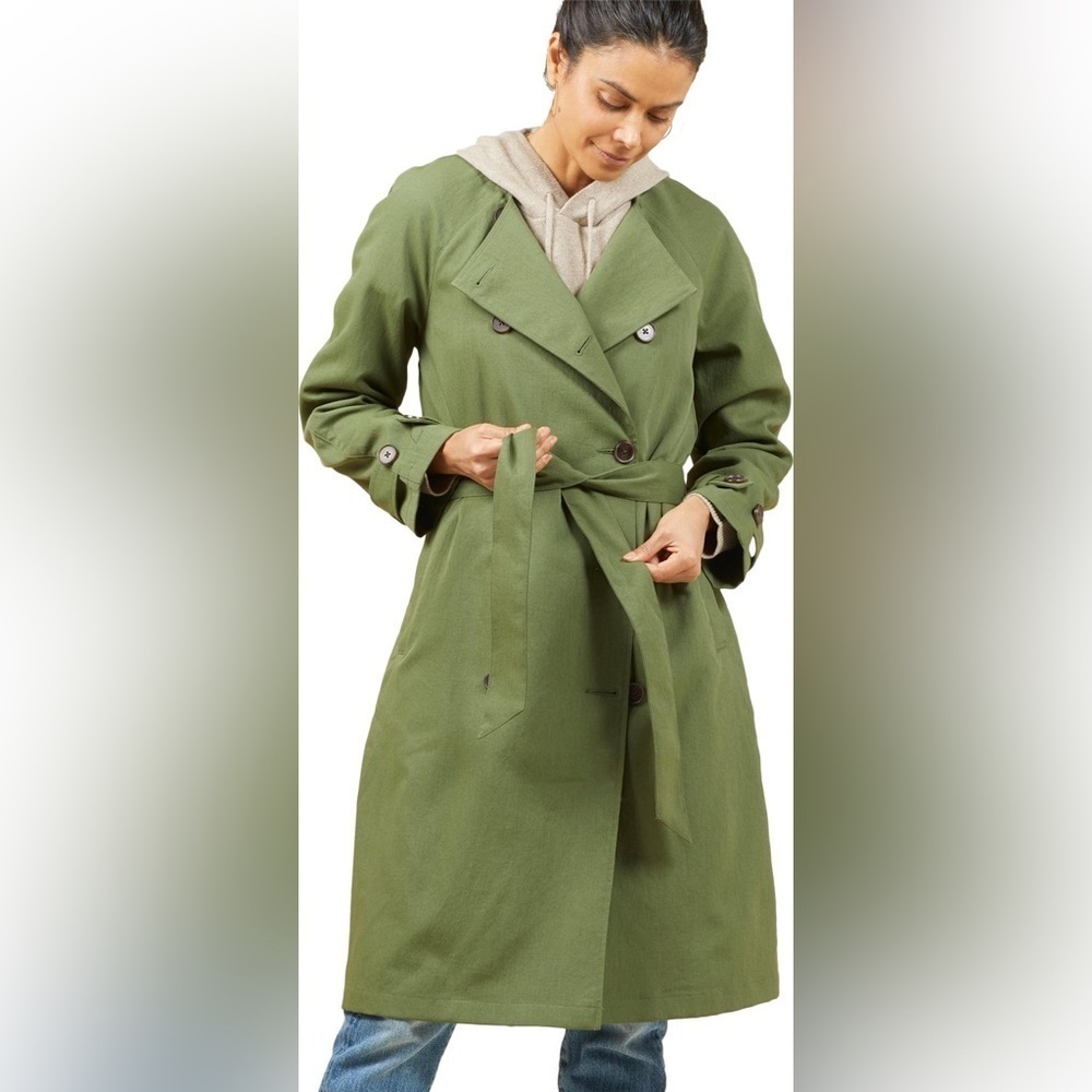 OUTERKNOWN Baker Trench Coat in olive